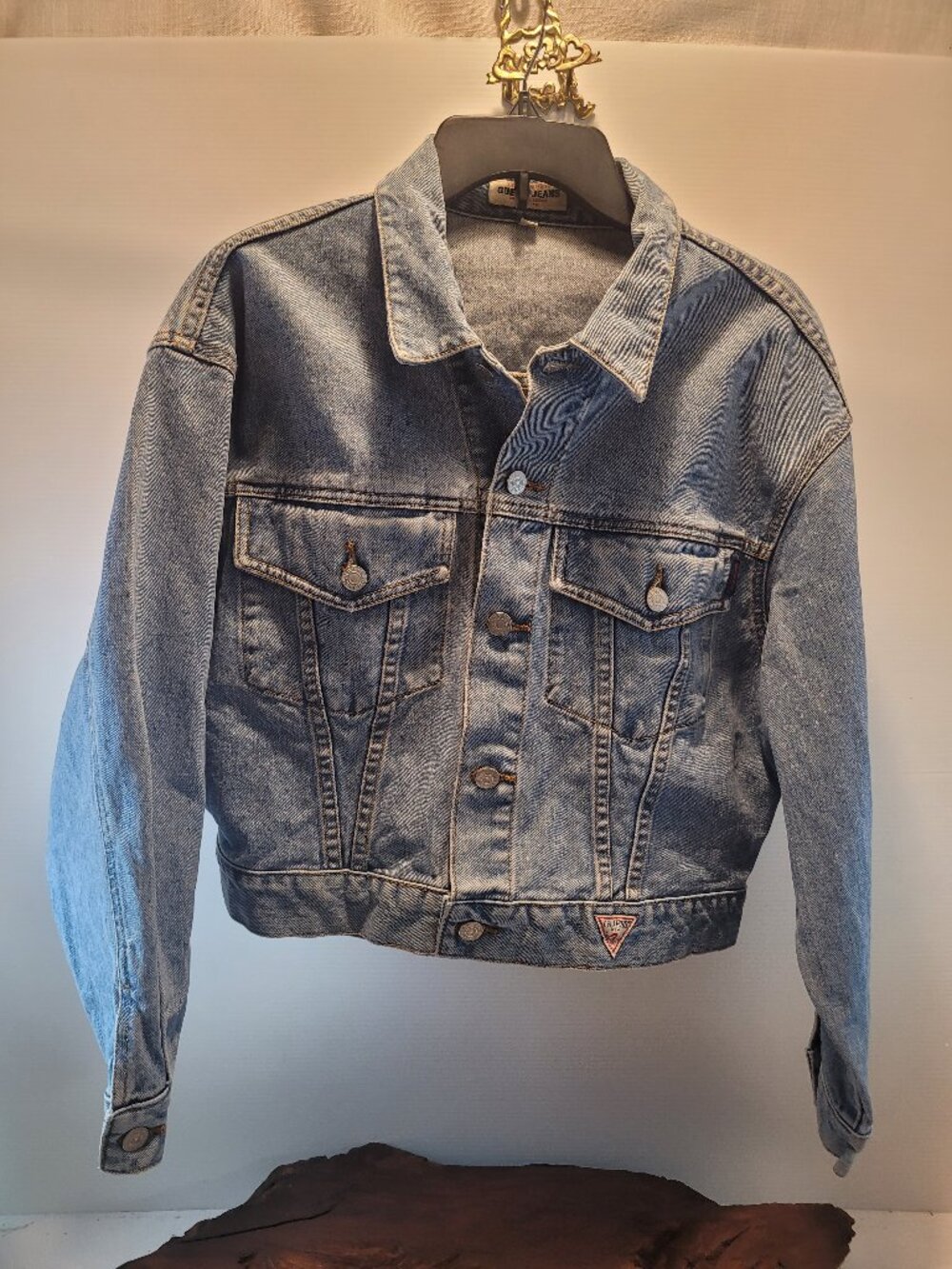 Vtg Guess Short Crop Jean Jacket